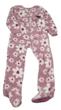 Nové - Starorůžový květovaný chlupatý overal Dunnes