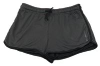 Tmavošedo-čierne kockované športové podšité kraťasy Energetics