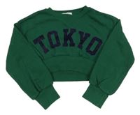 Zelená crop mikina s nápisom Primark