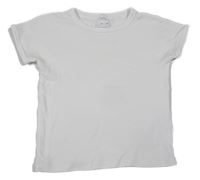 Biele rebrované crop tričko Zara