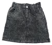 Čierna melírovaná rifľová paper bag sukňa H&M