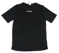 Čierne športové funkčné tričko s logom Decathlon