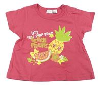 Ružové tričko s ovociem Ergee
