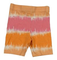 Oranžovo-ružové pruhované elastické kraťasy Primark