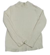 Bílé žebrované triko H&M