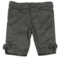 Khaki saténové kraťasy s mašľami H&M
