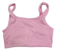 Ružový rebrovaný športový crop top Primark