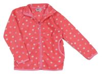 Neónově ružová bodkovaná á fleecová prepínaci mikina