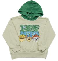 Smetanovo-zelená mikina s Tlapkovou patrolou a kapucí H&M