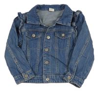 Modrá rifľová bunda s volánikmi H&M