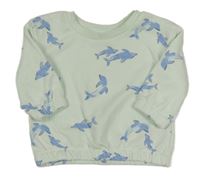 Mintová ľahká mikina s delfínmi Primark