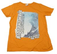 Oranžové tričko s potiskem Chapter young