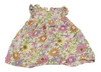 Bielo-farebné kvetované ľahké šaty Primark