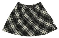 Čierno-biela kockovaná vlnená sukňa C&A