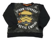 Čierno-sivá vzorovaná mikina so StarWars