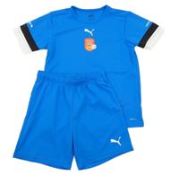 2 set - Modré športové funkčné tričko s logem + kraťasy Puma