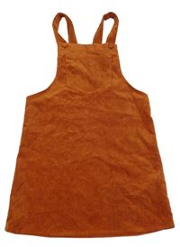 Hnedé rebrované zamatové na traké šaty M&S