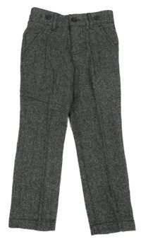 Čierno-sivé melírované vlnené chino nohavice George