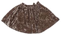 Hnedá zamatová sukňa s mašlou Matalan