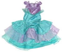 Kostým - Lila-zelené vzorované šaty s tylovými prvky a flitry - Ariel Disney