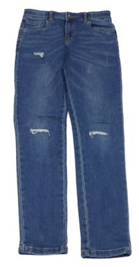 Modré skinny rifle s vyšúchaním Denim Co.