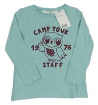 Nové - Světlemodré triko se sovou H&M
