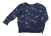 Tmavomodro-sivo-modrá mikina s fleky George