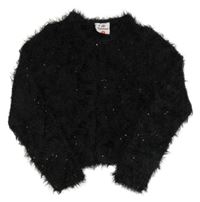 Čierne chlpaté svetrové trblietavé bolerko Topolino