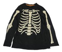 Čierne tričko s kostrou F&F