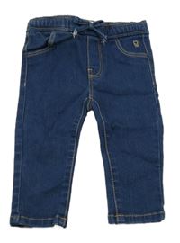 Tmavomodré teplákové rifle s mašlí Obaibi