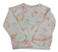 Bielo-farebná vzorovaná mikina S. Oliver