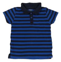 Modro-tmavomodré pruhované polo tričko Lupilu