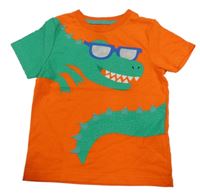 Oranžové tričko s dinem F&F