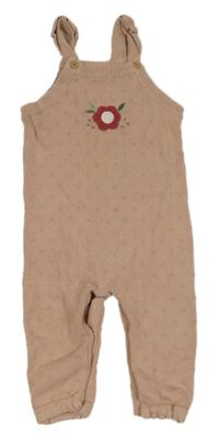 Staroružové pletené na traké tepláky s květem F&F