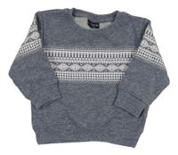 Šedomodro-biela vzorovaná mikina Next