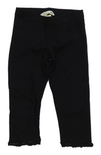 Čierne crop legíny s volánikmi H&M