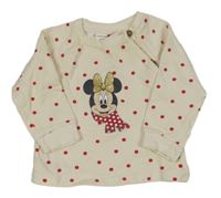 Smetanovo-červená bodkovaná á mikina s Minnie LC Waikiki