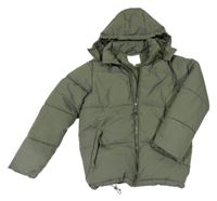 Khaki šusťáková zimní bunda s kapucí 157