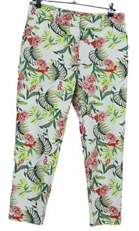 Dámske biele kvetované nohavice Dorothy Perkins