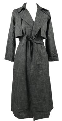 Dámsky tmavosivý melírovaný kabát s opaskom Miss Selfridge