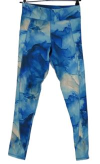 Dámske modré vzorované športové legíny Crane