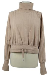 Dámská starorůžová crop mikina s komínovým límcem Sweaty Betty 