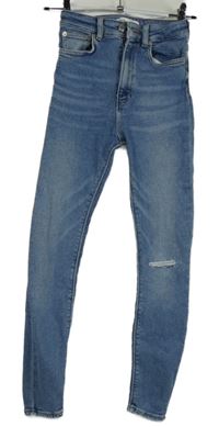 Dámské světlemodré skinny rifle s dírou Zara 