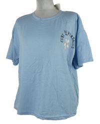 Nové - Dámské světlemodré tričko s kytičkou 