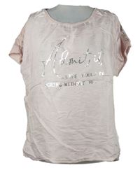 Dámská světlerůžová halenka s nápisem 