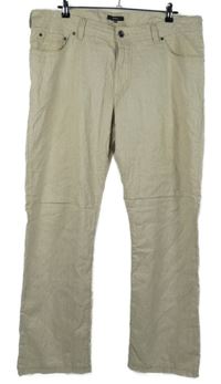 Pánské béžové lněné kalhoty Bonita 