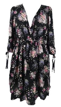 Dámské černé květované šaty Geroge 