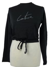 Dámské černé crop triko s logem Couture 