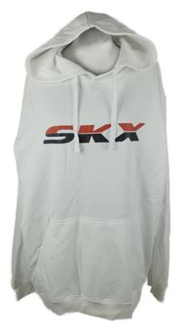Pánska biela mikina s logom a kapucňou Skechers