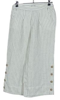 Dámské bílo-šedé proužkované culottes kalhoty Rachel Zoe 